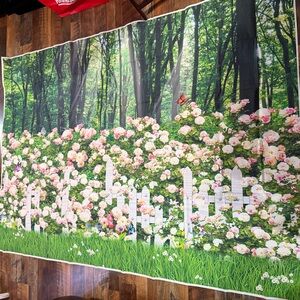 Forest Garden with Butterflies 7’X5’ Photo Studio Decor/Wall Mural - NWT